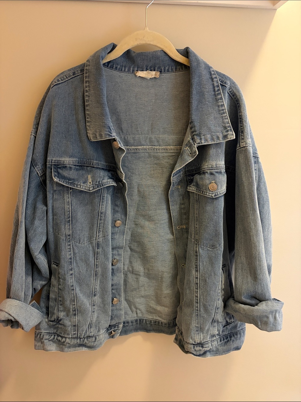 Light Blue Denim Jacket - Classic Oversized Jean Coat